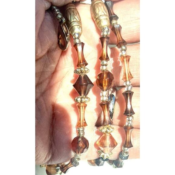 -NECKLACE vintage 1970'S brown bead - Picture 7 of 10